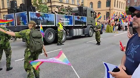 💩Sweden's Supreme Commander sings Elvis Presley at EuroPride & Military Pride parade Stockholm 2022