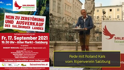 Reden von ROLAND KALS vom Alpenverein Salzburg bei AUFTAKTVERANSTALTUNG fairantworten