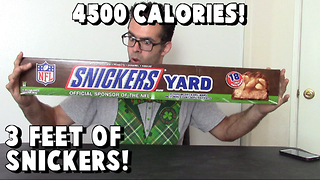 3 Feet of Snickers Candy Bars Challenge vs FreakEating (4500 Calories)