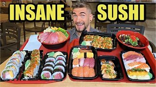 The CRAZIEST SUSHI FEAST | THE BEST SUSHI EVER IS IN A FOOD COURT? | Tuna, Salmon, Sashimi, Maki