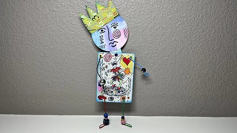 Whimsical Playing Card Art Doll