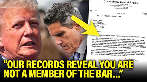 Trump Lawyer Gets CAUGHT WITH NO LICENSE after Filing Appeal