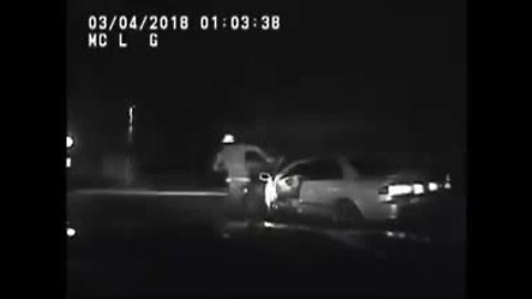 Dash cam video shows alleged drunk driver running himself over after chase