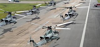 Massive Number of US Attack Helicopters Takeoff Together for Massive Shooting Drill