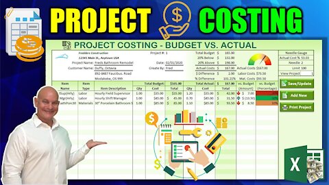 How To Create A Project Costing Application with Budget vs. Actual Costs In Excel [Free Download]