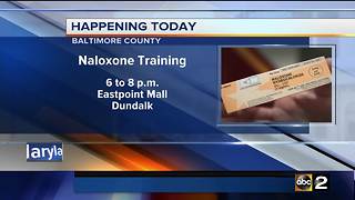 Naloxone training in Baltimore County Wednesday