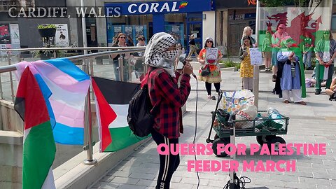 Queers For Palestine. Feeder March, Canal Quarter, Cardiff Wales