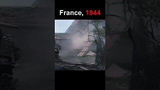 France, 1944: US Infantry & Tanks Move Through Town | 4K, 60fps, Colorized, Sound Design