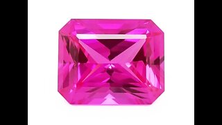 Chatham-created radiant cut pink sapphire: Lab-grown radiant cut pink sapphire