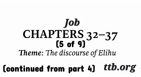 Job Chapters 32-37 (Bible Study) (5 of 9)