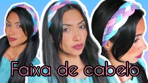 Faixa de cabelo em crochê super fácil de fazer. (passo a passo) #crochê #crochet #moda #ideias