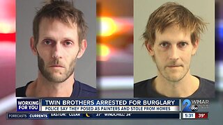 Twin brothers arrested for burglary