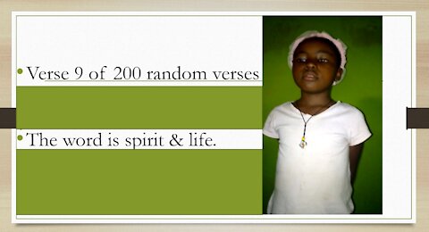 Verse 9 of 200 random verses. Spirit life needs things the spirit wants.
