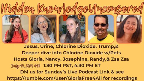 Jesus Christ, Urine, Chlorine Dioxide, President Trump,& Deeper dive into Chlorine Dioxide w/ Pets