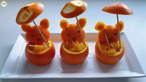 How To Make Orange Bear / Fruit Cutting and Carving Trick / Fruit Decoration Ideas / Fruit Art