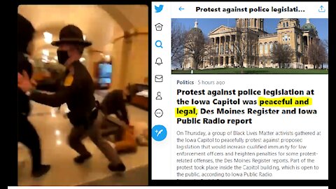 Despite Mob Resistance to Arrest, Twitter Says Protest in Iowa Capitol was 'Peaceful and Legal'