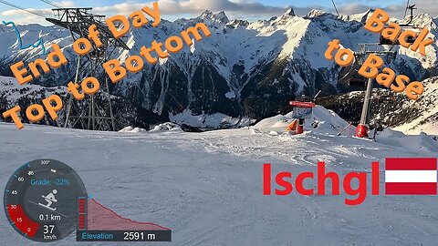 [4K] Skiing Ischgl, Pardatschgratbahn Top to Bottom, Last One Of The Day, Austria, GoPro HERO11