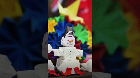 Origami Snowman ⛄️ Japan - Easy Paper Crafts - Shorts Ideas 💡