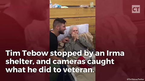 Tim Tebow Visits Irma Victim and Veteran