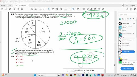 SSC CGL Tier 1 2022 (1st December Shift 4) Maths Solutions MEWS #ssc #pyq