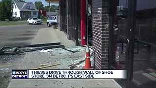 Thieves drive through wall of shoe store on Detroit's East Side