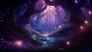Enchanted Forest Ambience | Fantasy Music & Cricket & Katydid Sounds | Night Fairy Woods