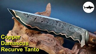 Forging a Copper Damascus Recurve Tanto Knife