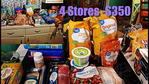 4 Different Stores | Walmart/Aldi Haul | Dollar Tree | Ingles |Family of 5