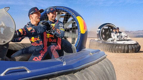 F1 Drivers Drift Hovercraft In The Desert!