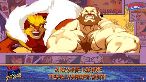 X-Men vs Street Fighter: Arcade Mode - Team Sabretooth