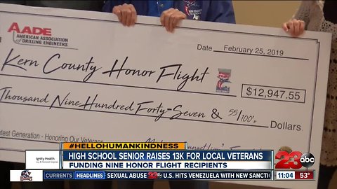 Local high school senior raises 13k for Honor Flight of Kern