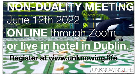 Non-Duality Meeting June 12th 2022 Full Day Online or in Dublin