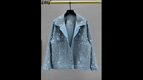 Streetwear Patchwork Rivet Denim Jacket Women Fashion Lapel Long Sleeve Loose Coats