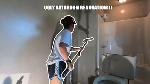 diy SATISFYING TRANSFORMATION gross old bathroom renovation