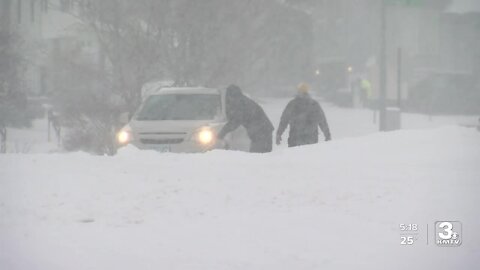 Snowy conditions in West Omaha