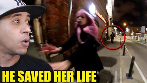 Biker Saves Girl from Creepy Man Chasing Her
