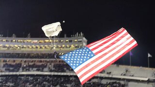 Parachuters at the Northwestern University Wildcats Football Game VS Purdue 11/11/2017
