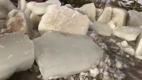 Crews work to remove massive chunks of ice from Fond du Lac river, evacuations underway