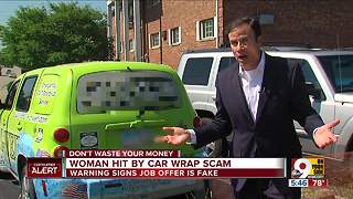 Woman hit by car wrap scam