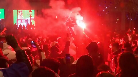 Fireworks set off on Champs Elysees as France fans are left disappointed after World Cup Final