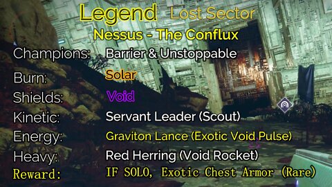 Destiny 2 Legend Lost Sector: Nessus - The Conflux 7-11-22