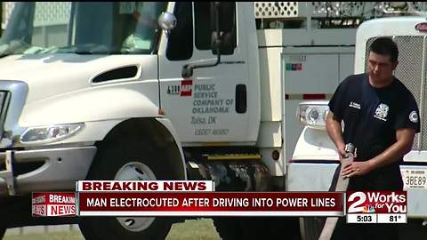 Semi truck driver electrocuted in Catoosa