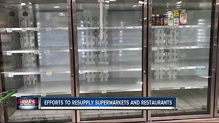 Efforts to resupply supermarkets and restaurants