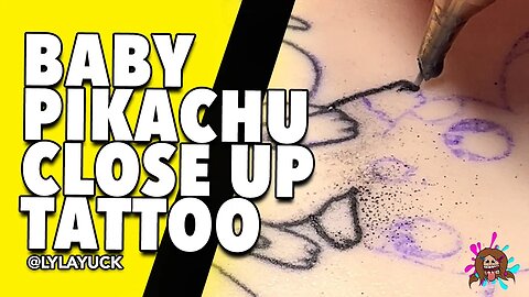 Baby Pikachu Pokémon Close Up Tattoo