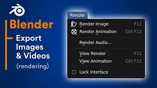 Blender 3D basics of rendering and exporting images and videos