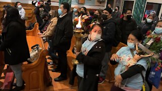 Mexican Religious Art procession Our Lady of Guadalupe Church