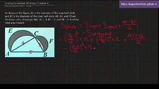 6th Grade Solving for Arched 2D Areas: Problem 3