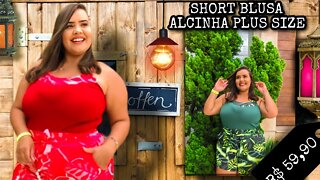 🛍️ CONJUNTO SHORT BLUSA ALCINHA PLUS SIZE VERÃO