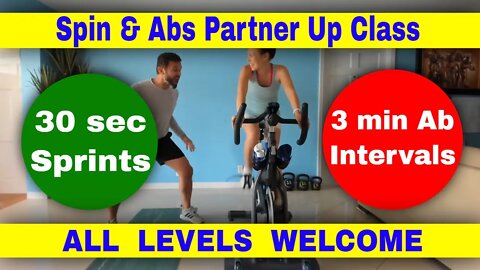 Spin Class - 28 Minute HIIT Indoor Cycling Workout PLUS Ab Routine @ Home Partner Series #3