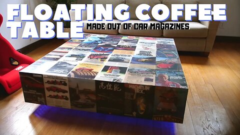 Floating Coffee Table made out of Recycled Car Magazines